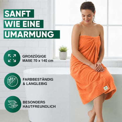 Duschtücher im 2er Set – 100% Baumwolle, 70 x 140 cm, weich und saugfähig