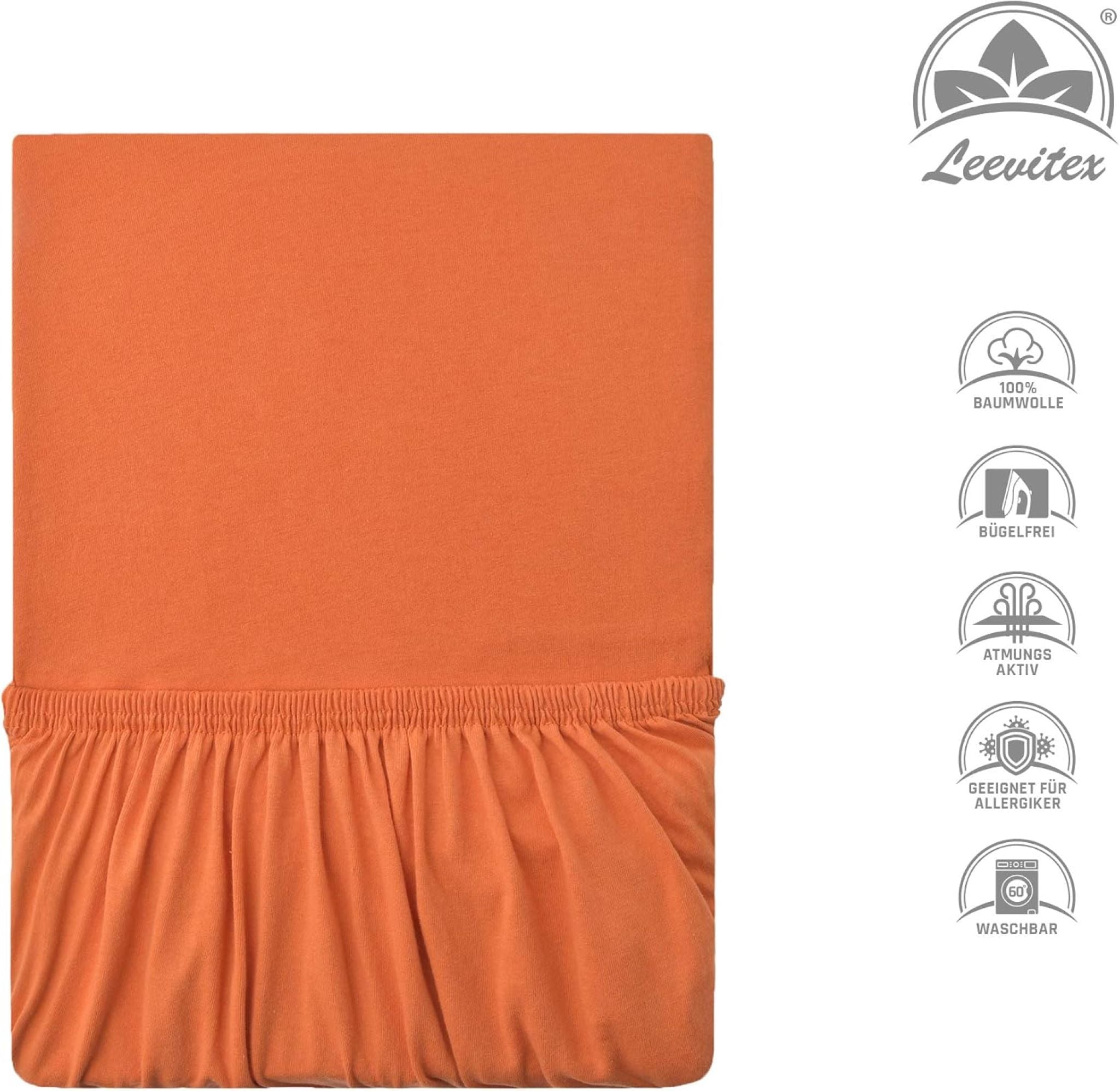 Kinderspannbettlaken von Leevitex im 2er Pack – 100% Jersey-Baumwolle, 70 x 140 cm