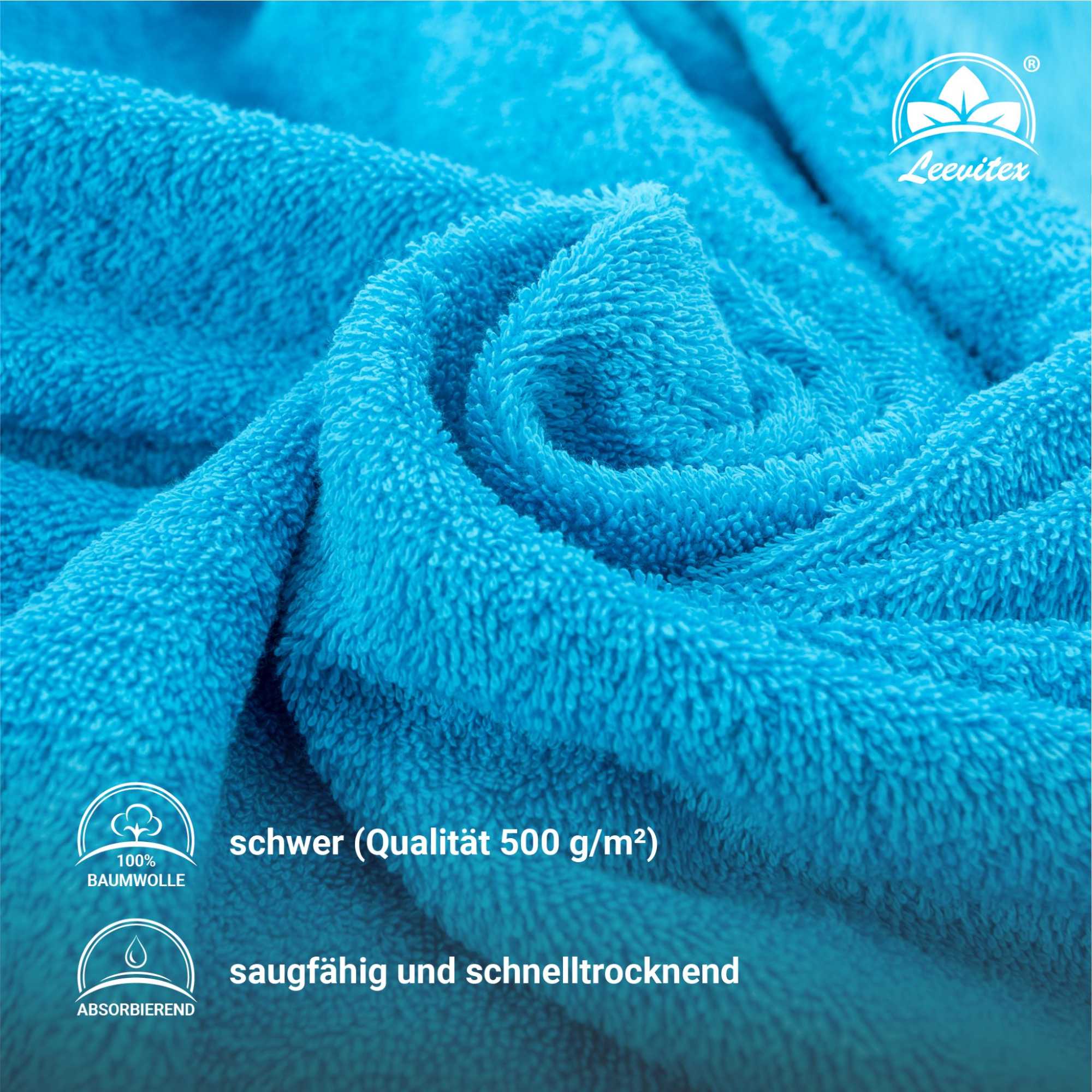 Duschtücher im 2er Set – 100% Baumwolle, 70 x 140 cm, weich und saugfähig