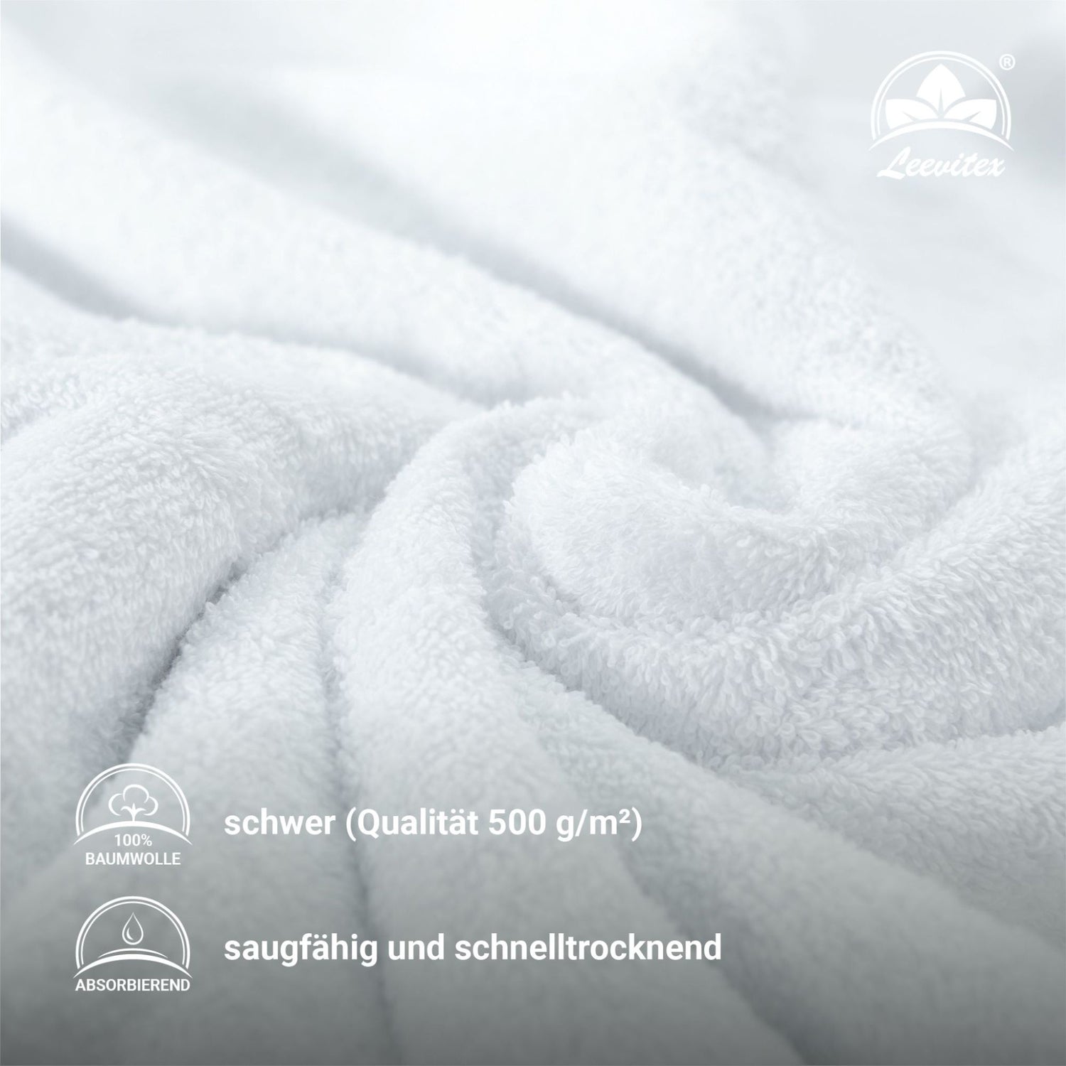 Duschtücher im 2er Set – 100% Baumwolle, 70 x 140 cm, weich und saugfähig