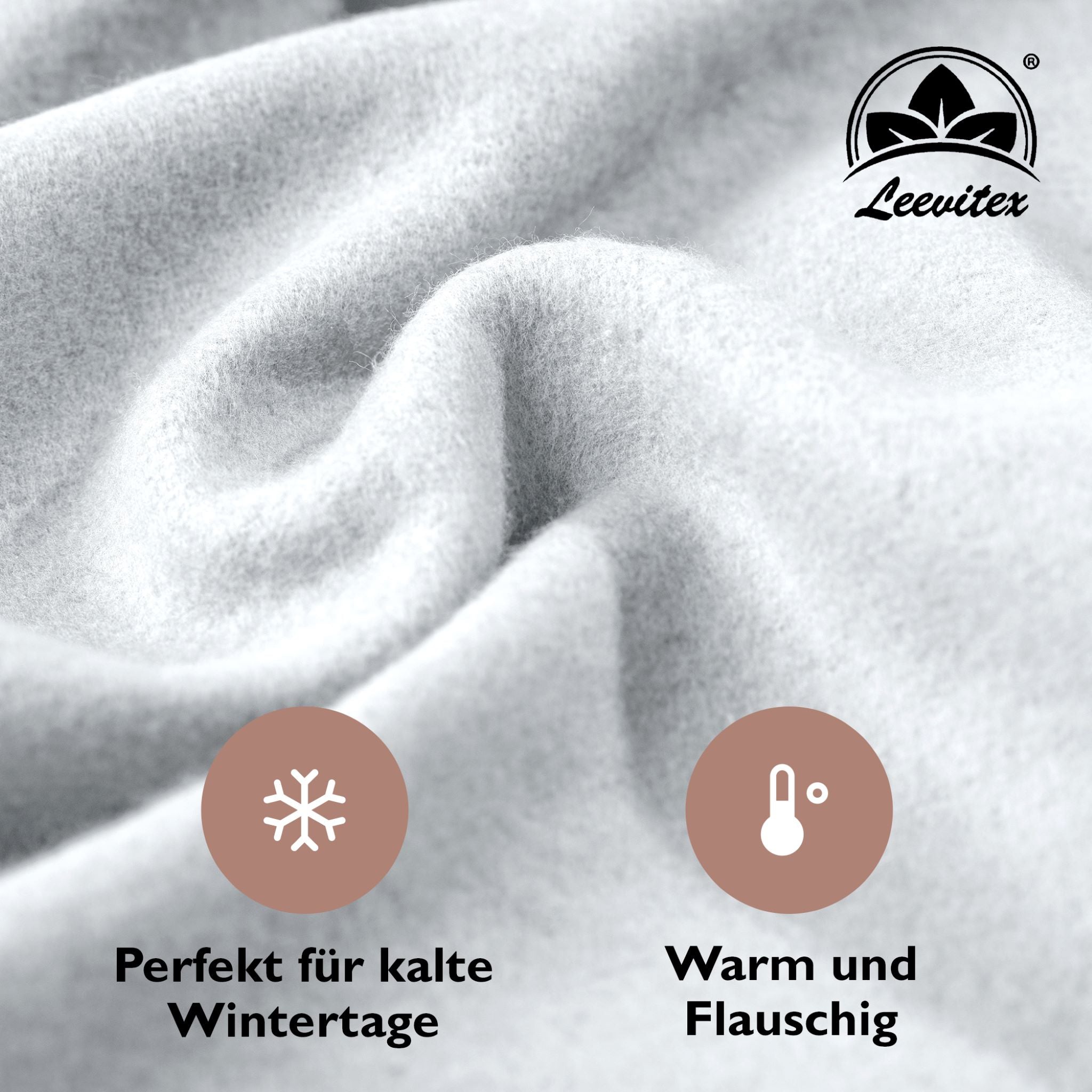 Winter-Spannbettlaken Weiß 200x200 cm Nahaufnahme flauschiger Stoff