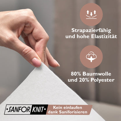 Winter-Spannbettlaken Weiß 200x200 cm Darstellung hohe Elastizität 80% Baumwolle und 20% Polyester