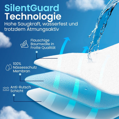 Matratzenschoner - wasserdicht &amp; geräuscharm, 80% Baumwolle und 20% Polyester, atmungsaktiver Matratzenschutz