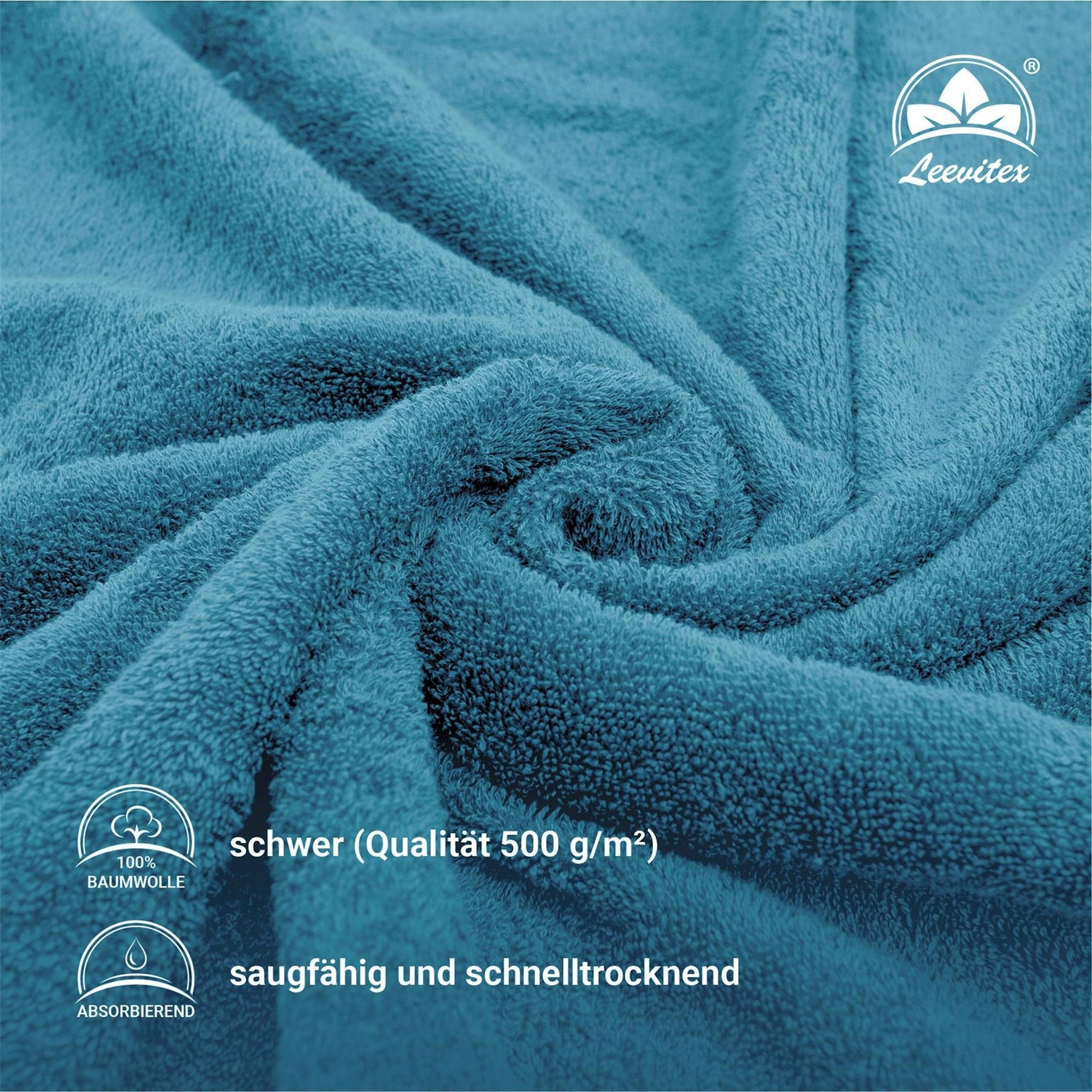 Handtücher von Leevitex – 4er Set, 100% Baumwolle, 50 x 100 cm, weich und saugfähig